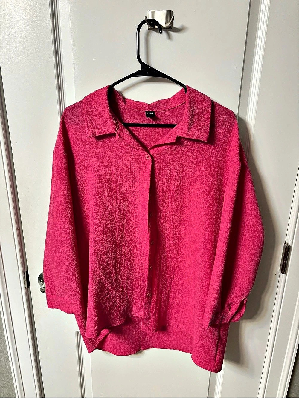 SHEIN Curve Button Down Blouse Pink XL Like New